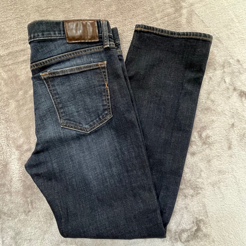 Express Mens Slim Straight Dark Wash Stretch Denim Jeans Blue 33x30 ID 90045